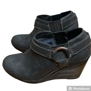 Dr Scholls Womens Blakely Ankle Boot Wedge Heel Black Y2K 90’s Size: 7.5